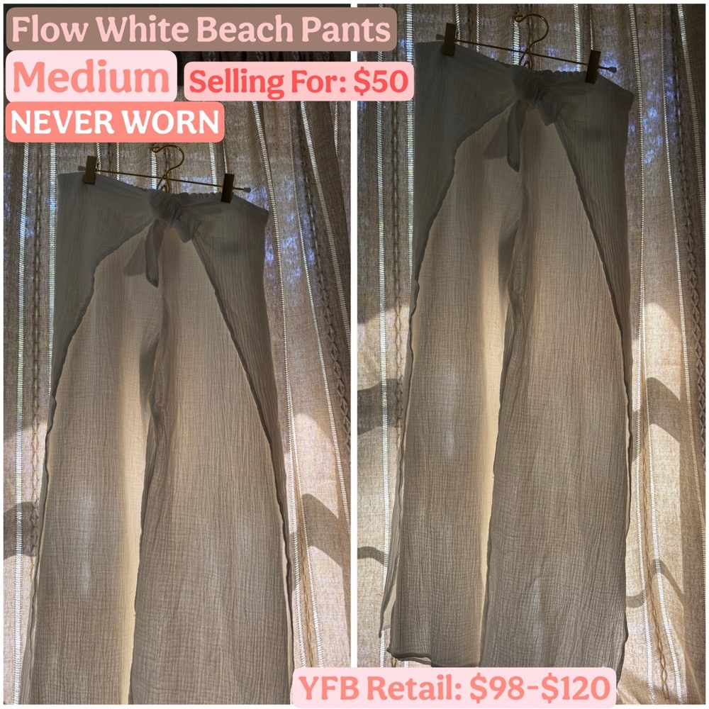 Young Fabulous & Broke Flowing White Pants NEVER WORN